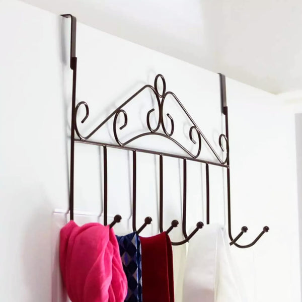 Over the Door Towel Hook Organizer – Heavy-Duty Hanging Storage Rack for Hats, Coats, Scarves, Bags & Clothes | Space Saving Door Hanger for Bedroom, Bathroom & Closet – Empire Collection
