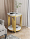 Marble Texture Design Desk Luxury Small Round Side Table Modern Home Furniture Metal Living Room Furniture Tables Coffee Tables for home