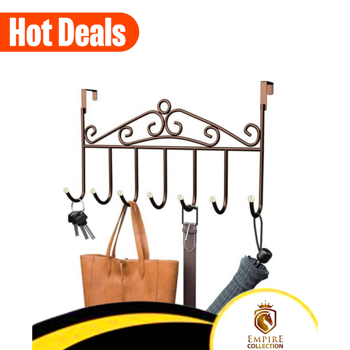 Over the Door Towel Hook Organizer – Heavy-Duty Hanging Rack for Hats, Bags & Clothes | Space Saving Door Hanger for Bedroom