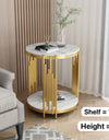 Marble Texture Design Desk Luxury Small Round Side Table Modern Home Furniture Metal Living Room Furniture Tables Coffee Tables for home