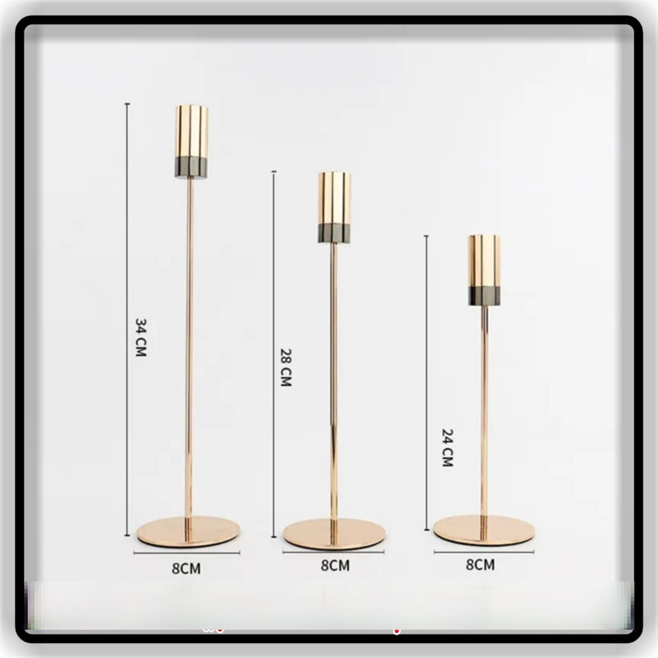SET OF 3 Candle Holders Stand for home office and dinning table EMPIRE COLLECTION