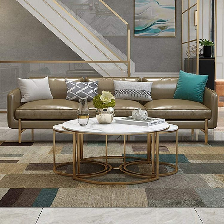 Center table (Set Of 3) for drawing room Nesting Coffee Table Cocktail Tables With iron Base and MDF High Gloss Top