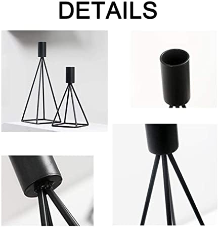 Elegant Geometric Wire Taper Candle Holders Candlestick Holder Set of 2, Modern Minimalist Decorative Centerpiece for Fireplace Mantel Coffee Tabletop Counter, Gold Finish which Enhance the Look Made By EMPIRE COLLECTION