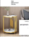 Marble Texture Design Desk Luxury Small Round Side Table Modern Home Furniture Metal Living Room Furniture Tables Coffee Tables for home