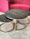 Center table (Set Of 3) for drawing room Nesting Coffee Table Cocktail Tables With iron Base and MDF High Gloss Top