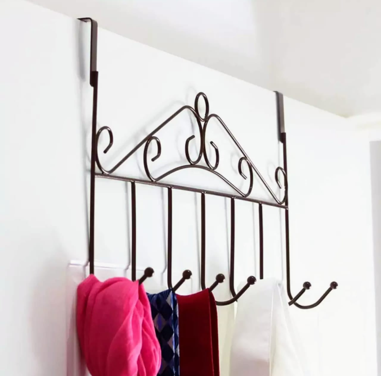 Over the Door Towel Hook Organizer – Heavy-Duty Hanging Storage Rack for Hats, Coats, Scarves, Bags & Clothes | Space Saving Door Hanger for Bedroom, Bathroom & Closet – Empire Collection