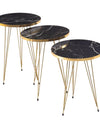 1 Pcs / Set of 3 Round Coffee Table HIGH Gloss Nesting End Tables - Round Wood Stacking Coffee Side Accent Tables with Metal Legs for Living Room, Home Office, Nightstands for Bedroom, 3 Piece Nesting Table set