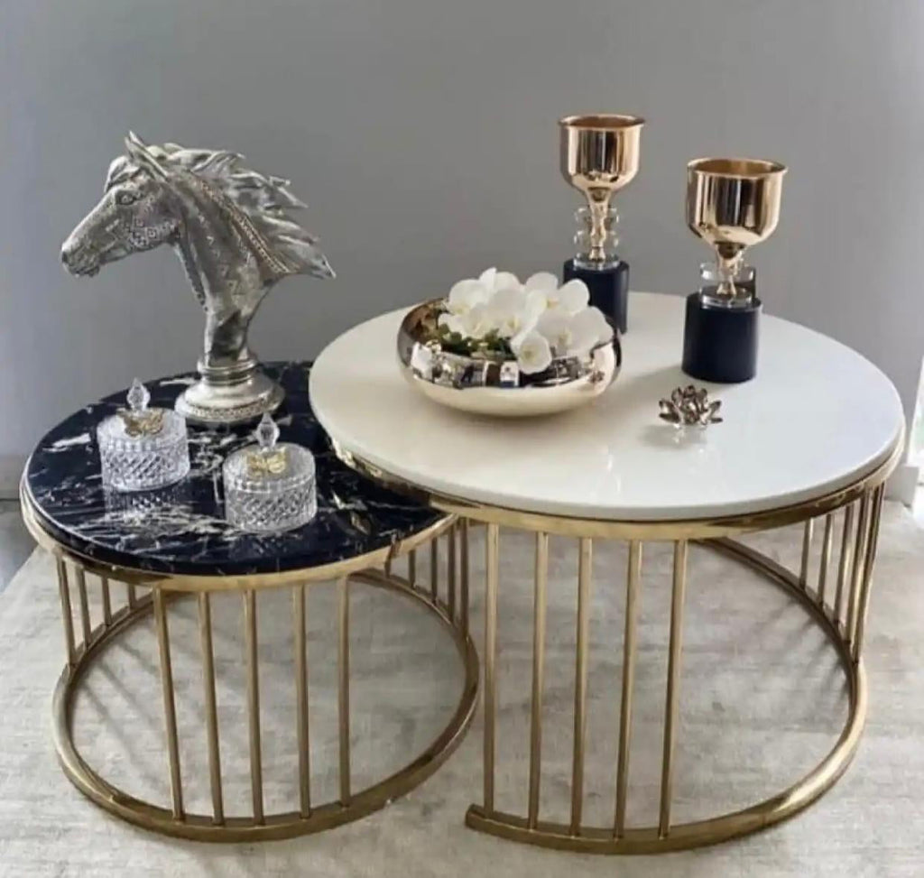 Center table set for drawing room Nesting Coffee Table Cocktail Tables With iron Base and MDF High Gloss Top