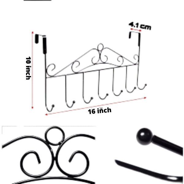 Over the Door Towel Hook Organizer – Heavy-Duty Hanging Rack for Hats, Bags & Clothes | Space Saving Door Hanger for Bedroom