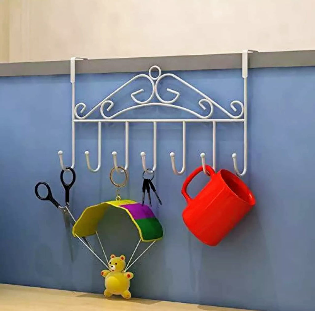 Over the Door Towel Hook Organizer – Heavy-Duty Hanging Rack for Hats, Bags & Clothes | Space Saving Door Hanger for Bedroom